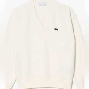 Lacoste Women’s Cream V-Neck Sweater